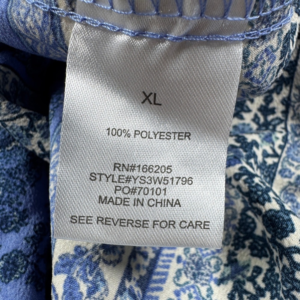 Lucky Brand Women Dress Peri Vertical Blue XL NWT Paisley Tiered Midi - Picture 9 of 9